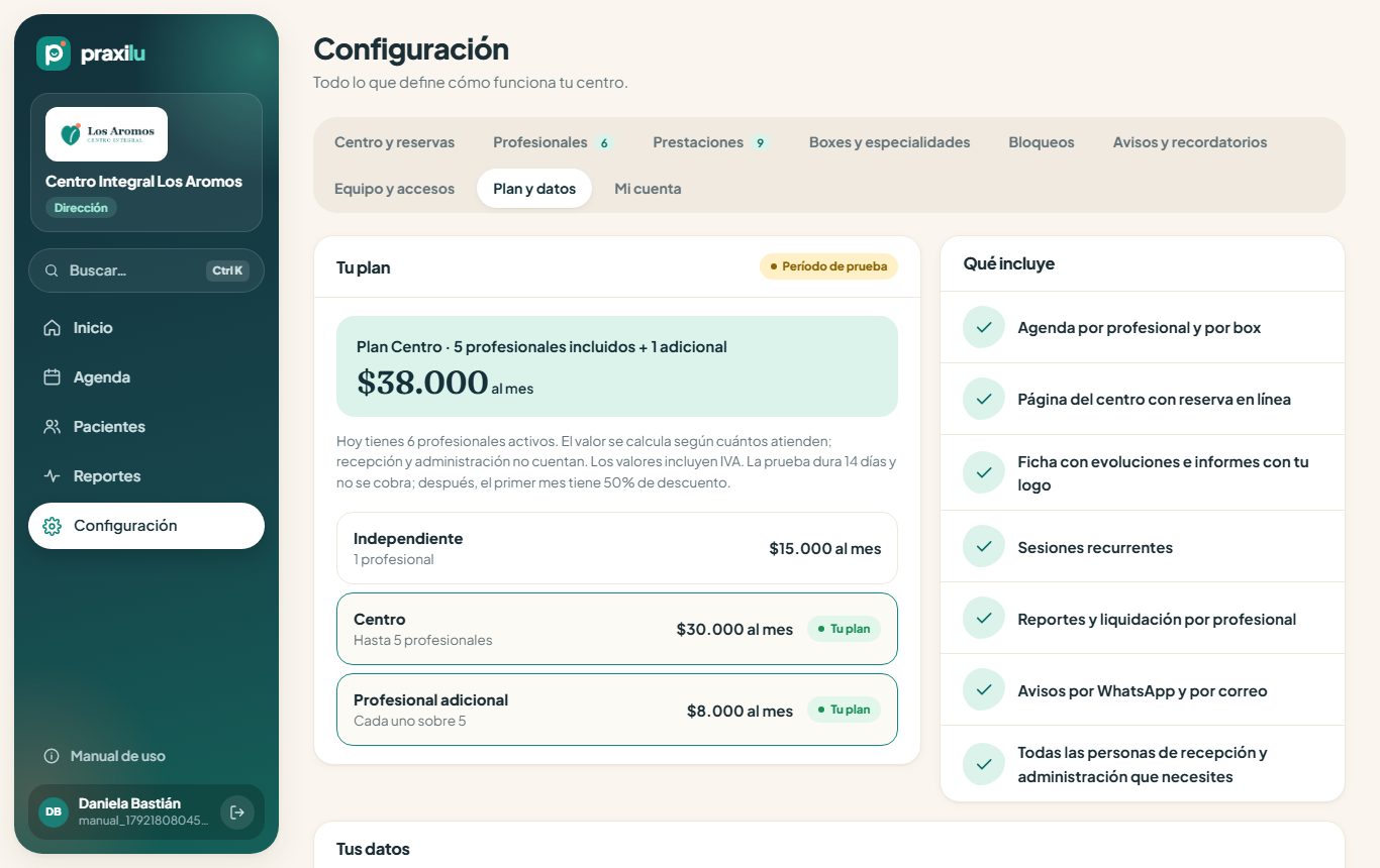 Plan y datos